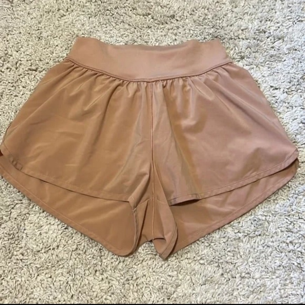 Aerie Offline Tan Flowy High Rise Shorts with Lining Sz Small
